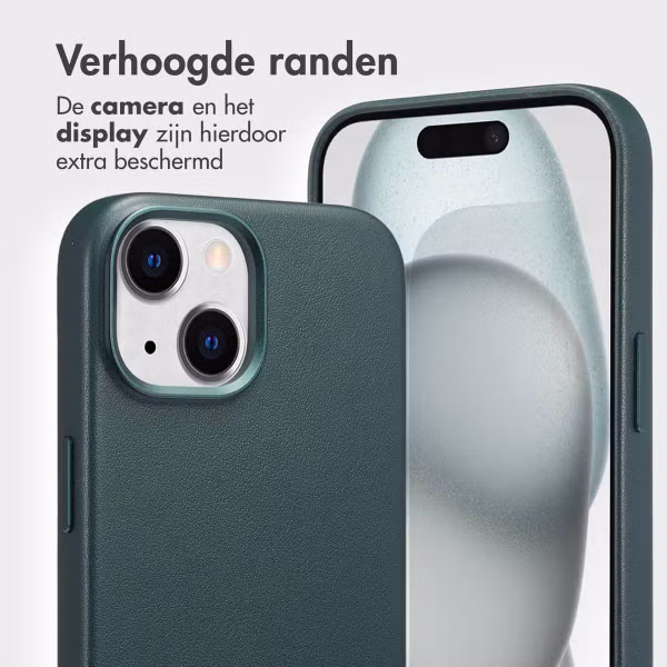 Accezz Leather Bookcase 2-in-1 met MagSafe Apple iPhone 15 - Cedar Green