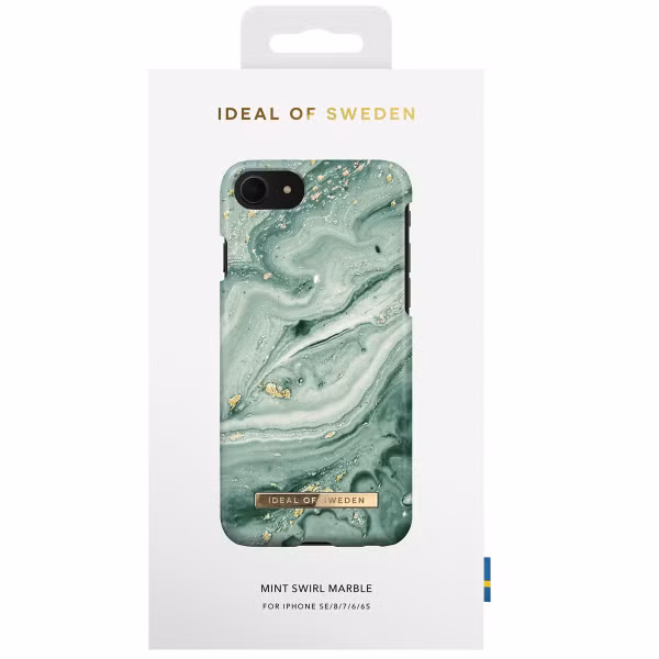 iDeal of Sweden Fashion Backcover Apple iPhone SE (2022 / 2020) / 8 / 7 / 6(s) - Mint Swirl Marble