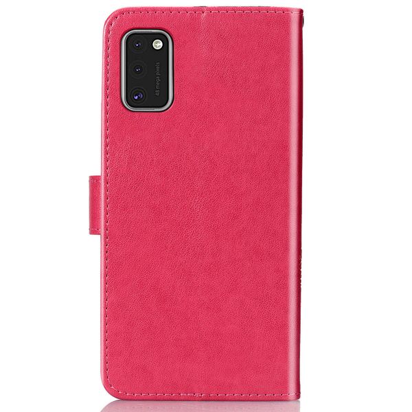 Klavertje Bloemen Bookcase Samsung Galaxy A41 - Fuchsia