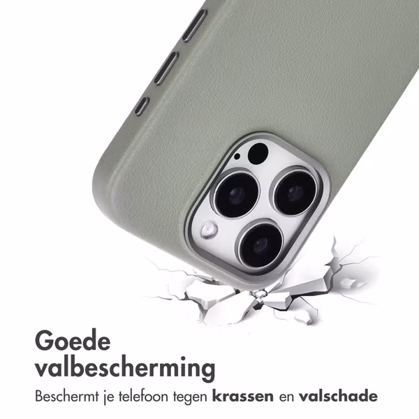 Accezz MagSafe Leather Backcover Apple iPhone 15 Pro - Light Grey