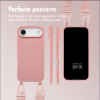 Selencia Siliconen hoesje met afneembaar koord Apple iPhone Air - Sand Pink