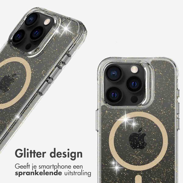 imoshion Clear Glitter Backcover met MagSafe Apple iPhone 15 Pro - Goud