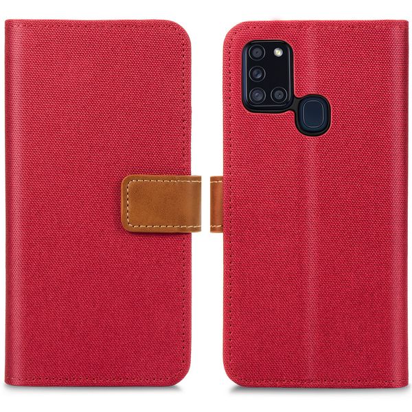 imoshion Luxe Canvas Bookcase Samsung Galaxy A21s - Rood