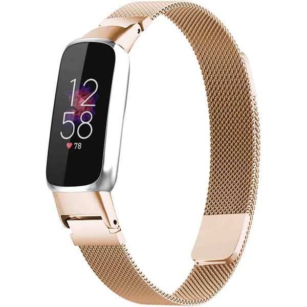 imoshion Milanees magnetisch bandje Fitbit Luxe - Maat S - Rosé Goud