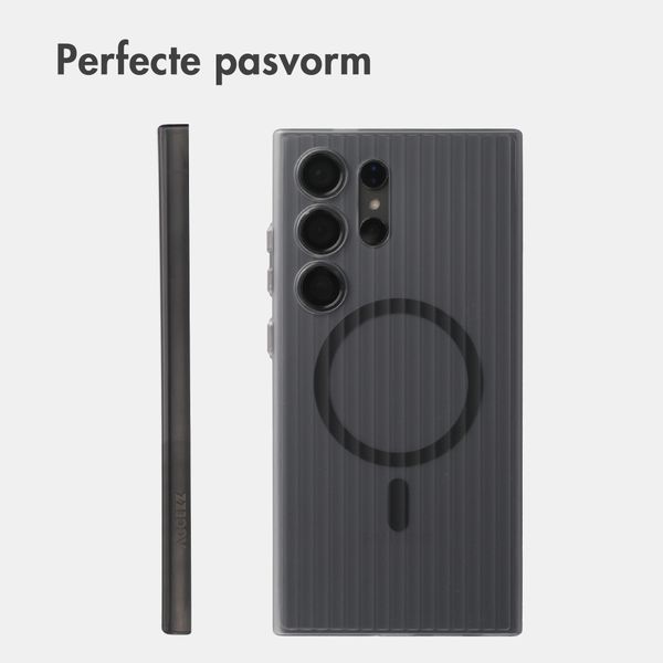 Accezz Lite Backcover met MagSafe | Fluted | Samsung Galaxy S24 Ultra - Grijs