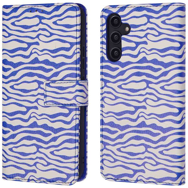 imoshion Design Bookcase Samsung Galaxy A14 (5G/4G) - White Blue Stripes