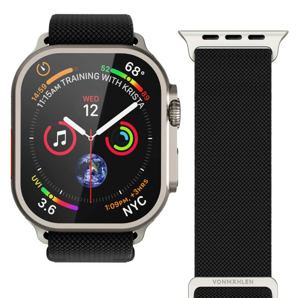 Vonmählen Classic Nylon Loop bandje Apple Watch | 38/40/41/42 mm - Zwart