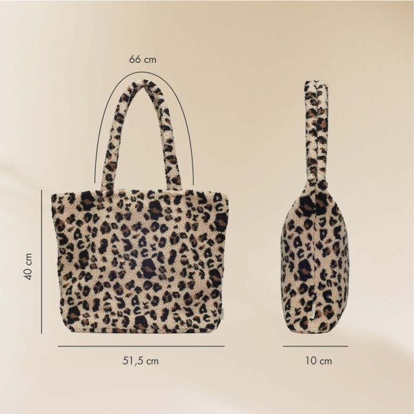 Selencia Zaya Tote Bag - Teddy Laptoptas 16 inch - Leopard