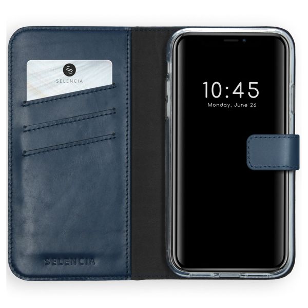 Selencia Echt Leren Bookcase Apple iPhone Xr - Blauw