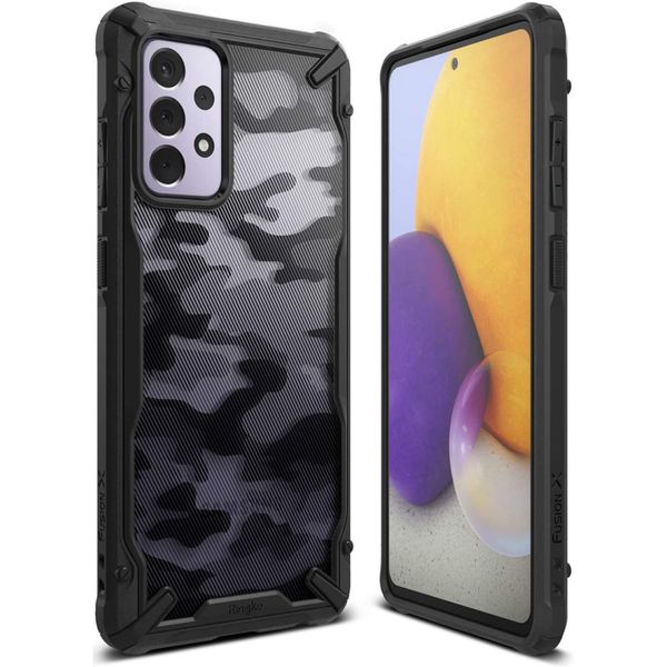 Ringke Fusion X Backcover Samsung Galaxy A72 - Camo Zwart