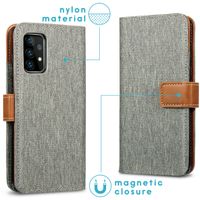 imoshion Luxe Canvas Bookcase Samsung Galaxy A72 - Grijs