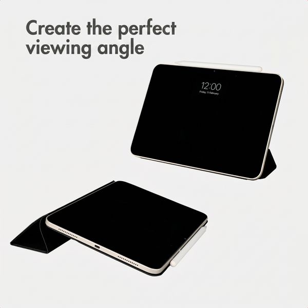 Accezz Leather Trifold Bookcase Apple iPad 11 (2025) 11 inch A16 / iPad 10 (2022) 10.9 inch - Black