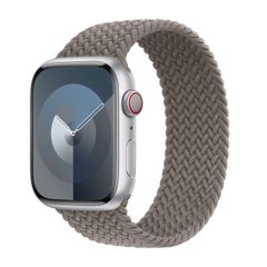 Apple Gevlochten solobandje Apple Watch Series 1 - 9 / SE (38/40/41 mm) | Series 10 / 11 (42 mm) - Maat 4 - Clay