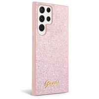 Guess Glitter Flakes Backcover Samsung Galaxy S24 Ultra - Roze