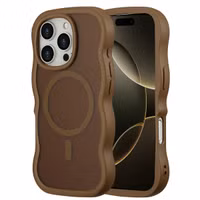 Selencia Wavy Backcover met MagSafe Apple iPhone 16 Pro - Mocha Brown
