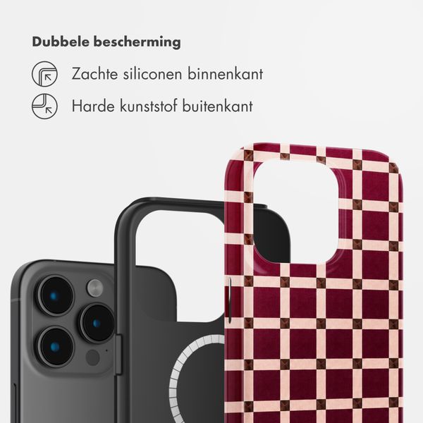 Selencia Vivid Backcover met MagSafe Apple iPhone 15 Pro - Check This Burgundy