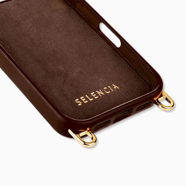 Selencia Rivièra MagSafe Backcover met afneembare haakjes Apple iPhone 17 Pro Max - Choco Brown