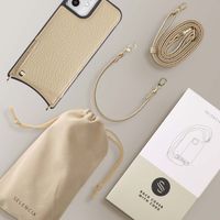Selencia Nova Phone Case with Cord and Card Holder Apple iPhone 12 (Pro) - Beige
