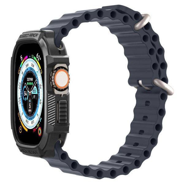 Spigen Rugged Armor™ Case voor de Apple Watch Ultra (2) - 49 mm - Zwart