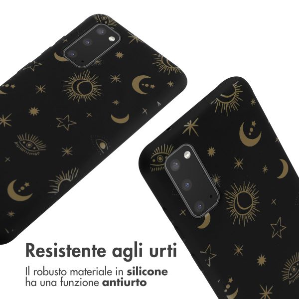 imoshion Siliconen design hoesje met koord Samsung Galaxy S20 - Sky Black