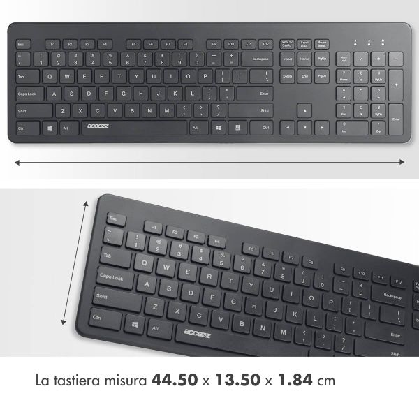 Accezz Premium Desktop QWERTY Bluetooth Keyboard - Zwart