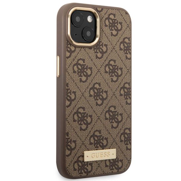 Guess 4G Logo Monogram Backcover MagSafe Apple iPhone 14 - Bruin