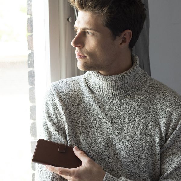 Selencia Echt Leren Bookcase Samsung Galaxy S21 Plus - Bruin