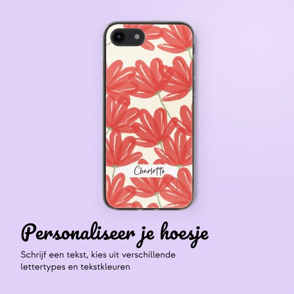 Gepersonaliseerd hoesje met bloemen iPhone SE (2022 / 2020) / 8 / 7 - Transparant