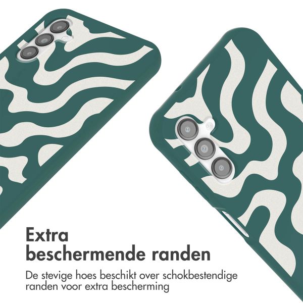 imoshion Siliconen design hoesje met koord Samsung Galaxy A14 (5G/4G) - Petrol Green Groovy