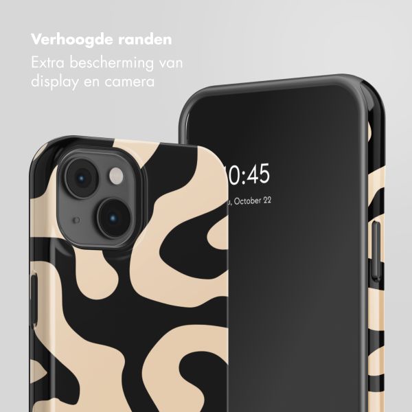 Selencia Vivid Backcover met MagSafe Apple iPhone 14 - Art Wave Black