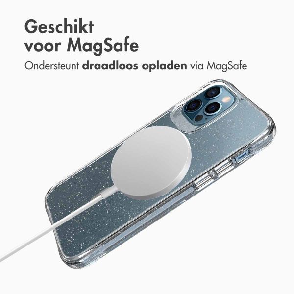 imoshion Clear Glitter Backcover met MagSafe iPhone 12 (Pro) - Zilver