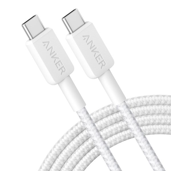 Anker USB-C naar USB-C kabel 322 | Gevlochten - 180 cm - Wit