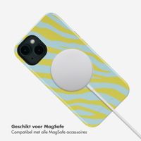 Selencia Vivid Backcover met MagSafe Apple iPhone 14 - Zebra Winter Sky Titanium Yellow