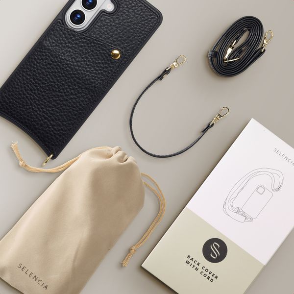 Selencia Nova Phone Case with Cord and Card Holder Samsung Galaxy S26 - Black