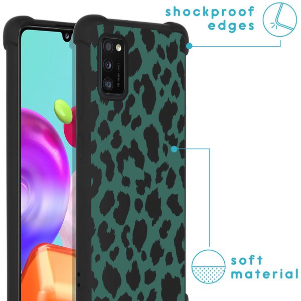 imoshion Design hoesje met koord Samsung Galaxy A41 - Luipaard - Groen / Zwart