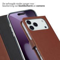 Selencia Echt Leren Bookcase Apple iPhone 17 Pro Max - Lichtbruin