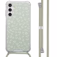 imoshion Design hoesje met koord Samsung Galaxy A15 (5G) - Smoke Green Flowers