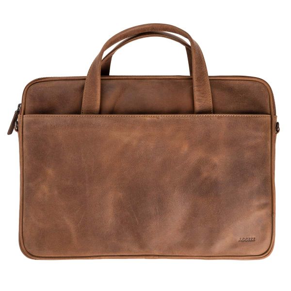 Accezz Leather Laptoptas 16 inch - Cognac