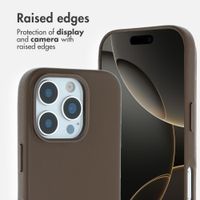 Accezz Leather Back Cover with MagSafe Apple iPhone 16 Pro - Coffee Brown