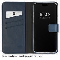 Selencia Genuine Leather Book Case Apple iPhone 15 Pro Max - Blue