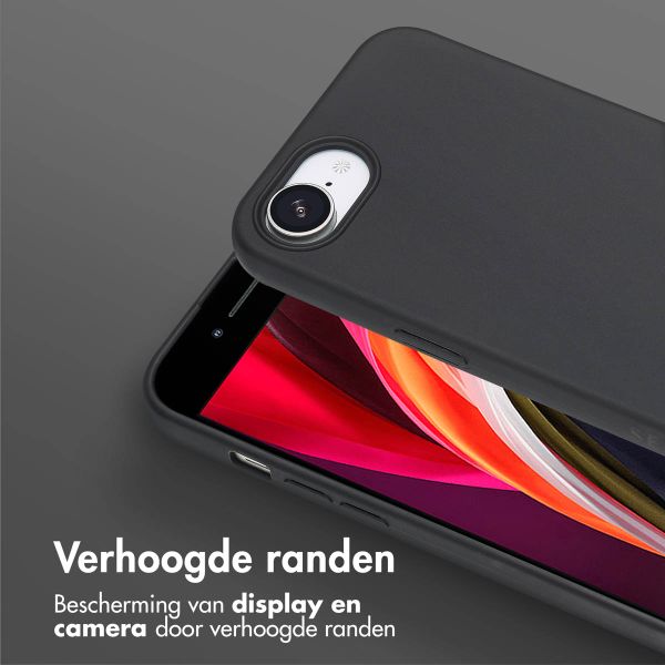 Selencia Siliconen hoesje met afneembaar koord iPhone 16e - Zwart