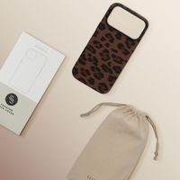 Selencia Sabi Backcover Panterprint met MagSafe Apple iPhone 17 Pro Max - Mocha Brown