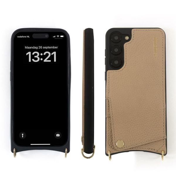 Dutchies Backcover met pashouder Samsung Galaxy S23 Ultra - Telefoonkoord niet inbegrepen - Beige