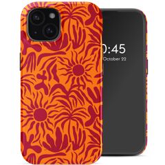 Selencia Vivid Tough Backcover met MagSafe iPhone 15 - Tropical Vibes Apricot