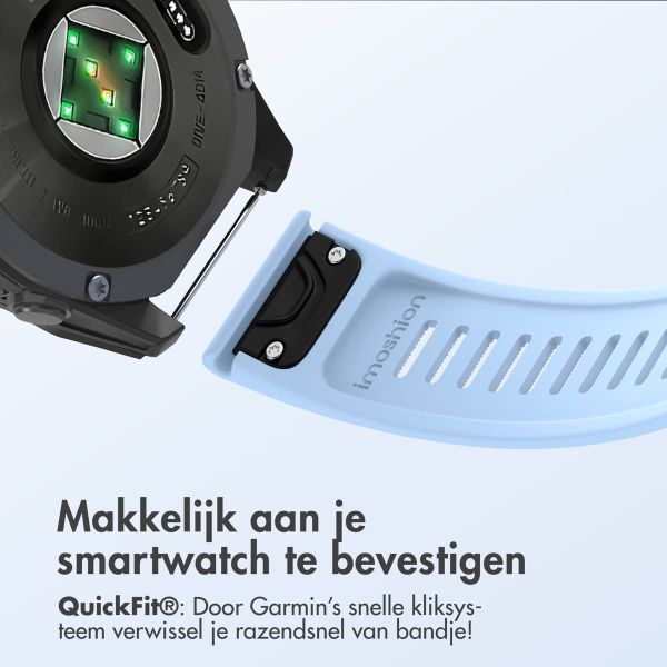 imoshion QuickFit® Stripe Siliconenbandje Garmin Watch | 22 mm aansluiting - Lichtblauw