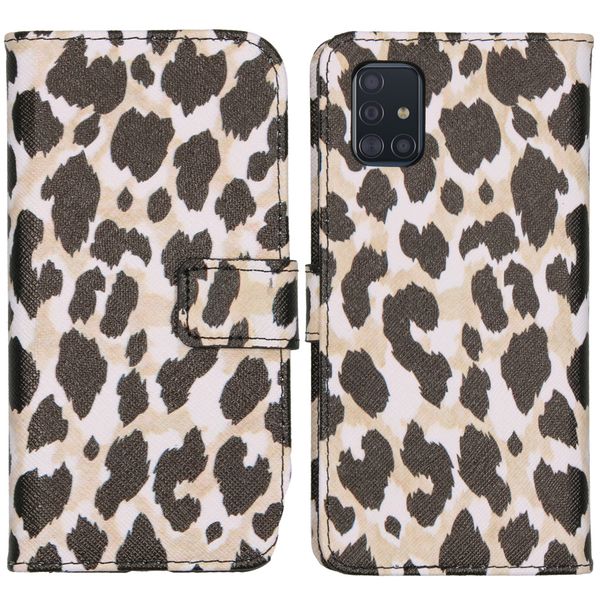 imoshion Design Softcase Bookcase Galaxy A51 - Golden Leopard