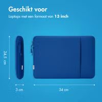 imoshion Laptop hoes 13 inch - Laptopsleeve met vak - Cobalt Blue