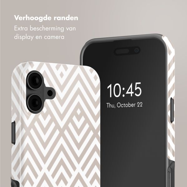 Selencia Vivid Tough Backcover met MagSafe Apple iPhone 16 - Beige Zigzag