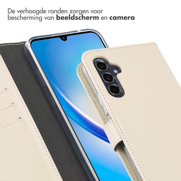 Selencia Echt Leren Bookcase Samsung Galaxy A34 (5G) - Greige