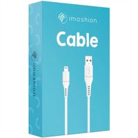 imoshion Lightning naar USB kabel - Non-MFi - Gevlochten textiel - 3 meter - Wit